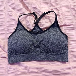dark gray sports bra